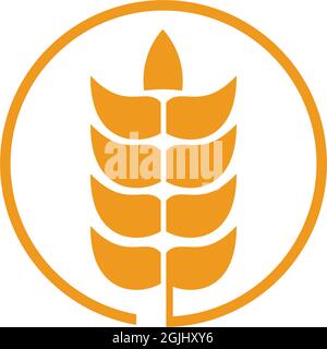 Agriculture wheat leaf icon logo design inspiration vector template Stock Vector