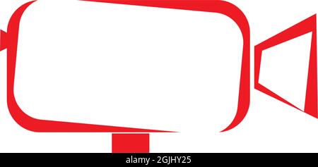 Movie maker company logo design vector template with using video recorder icon Stock Vector