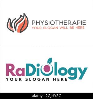 Physiotherapy leaf natural logo design Stock Vector
