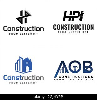 Construction repair building logo design Stock Vector