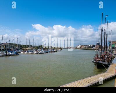 Littlehampton Harbour, Littlehampton, West Sussex, England, UK. Stock Photo