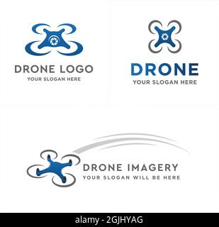 Photography drone vector logo design Stock Vector