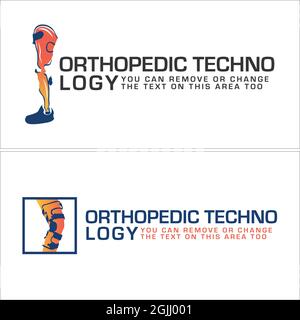 Medical Orthopedic with prosthetic limbs logo design Stock Vector
