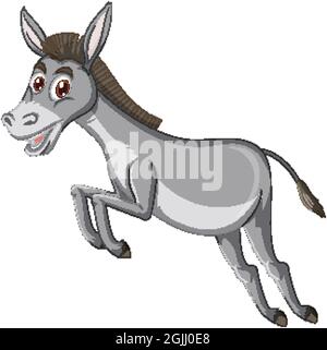 Donkey animal cartoon character  illustration Stock Vector