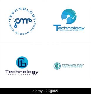Technology business agency logo design Stock Vector