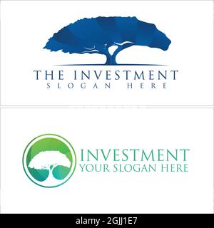 Accounting financial with tree environmental logo design Stock Vector