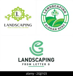 Landscape Badge Logo Design Stock Vector
