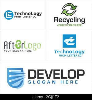 Technology circling arrow recycle logo design Stock Vector