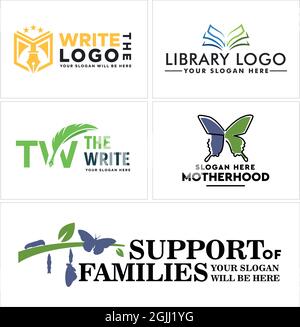 Writer and well-being Logo Design Stock Vector