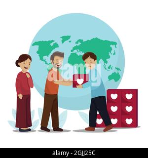 Flat world humanitarian day illustration Vector illustration. Stock Vector