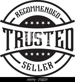 Trusted seller label emblem logo design vector template Stock Vector