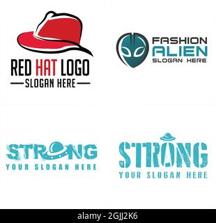 Fashion clothes hat alien spaceship logo design Stock Vector