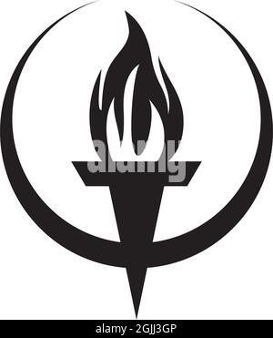 Torch logo design vector illustration template Stock Vector