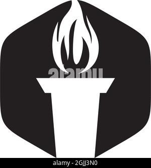 Torch logo design vector illustration template Stock Vector