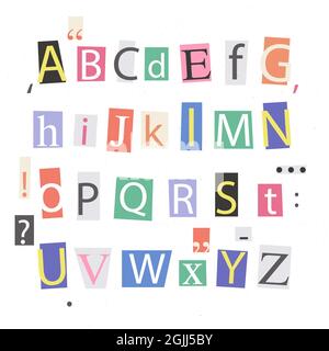 Free Vector, Paper style ransom note letter pack