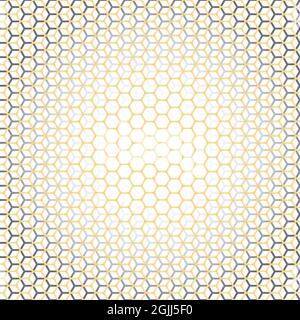 Abstract, golden colored and hexagonal mosaic pattern. Golden frames on white background. Vector illustration Stock Vector