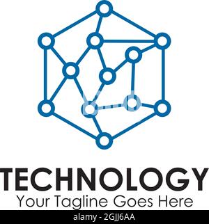 Technology logo design with using circuit element vector template illustration Stock Vector