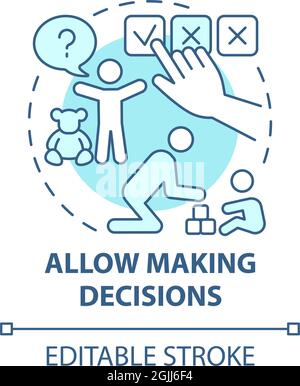 Allow making decisions blue concept icon Stock Vector