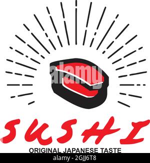 Sushi restaurant logo icon design vector template Stock Vector