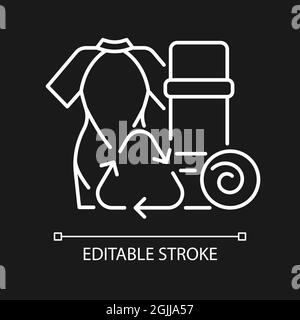 Yoga mats from recycled wetsuits white linear icon for dark theme Stock Vector