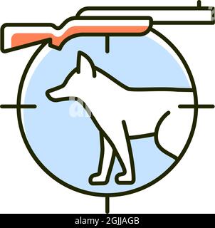 Small game hunting RGB color icon for dark theme Stock Vector Image ...