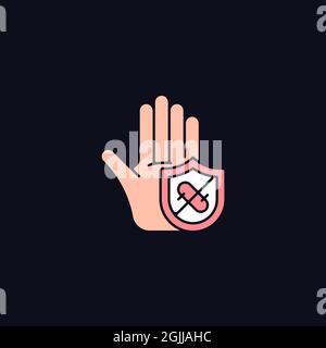 Microbes protection RGB color icon for dark theme Stock Vector