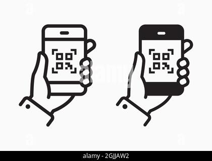 QR code scan icon. Vector illustration isolated on white. Stock Vector