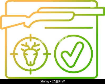 Resident hunting license gradient linear vector icon Stock Vector