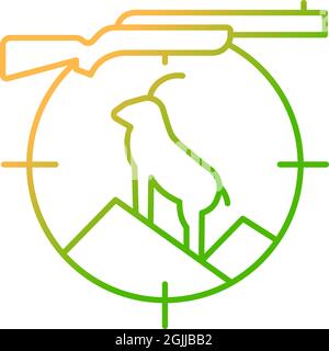 Mountain hunting gradient linear vector icon Stock Vector