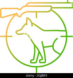 Small game hunting gradient linear vector icon Stock Vector