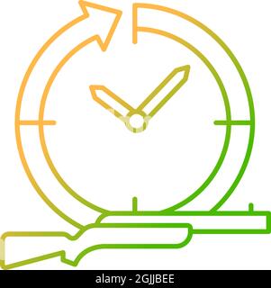 Hunting year-round gradient linear vector icon Stock Vector