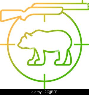 Big game hunting gradient linear vector icon Stock Vector