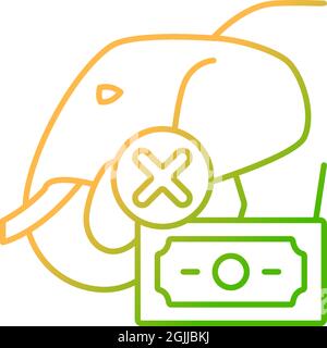 Illegal wildlife trade gradient linear vector icon Stock Vector