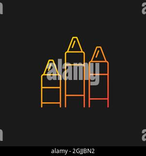 Crayons gradient vector icon for dark theme Stock Vector