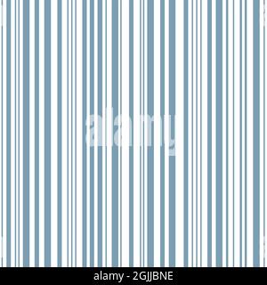 Delft blue barcode stripes. Seamless vector pattern background. Irregular linear geometric backdrop. Parallel vertical lines. Sophisticated repeat Stock Vector