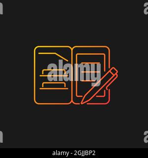 Portfolio folder gradient vector icon for dark theme Stock Vector