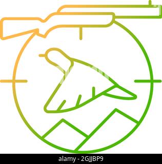 Upland hunting gradient linear vector icon Stock Vector