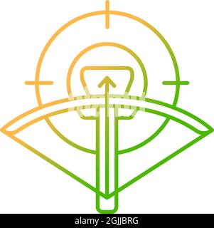 Hunting with crossbow gradient linear vector icon Stock Vector