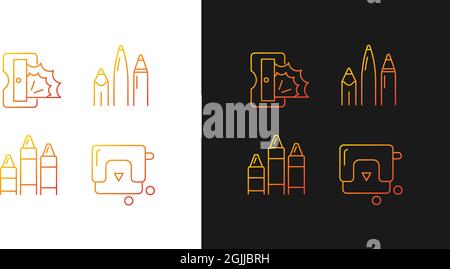 Painter essentials gradient icons set for dark and light mode Stock Vector