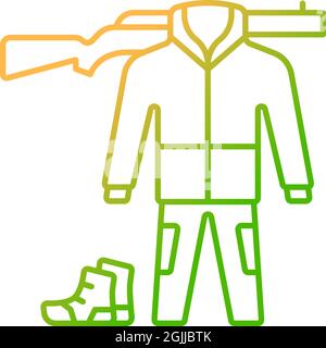 Hunting gear gradient linear vector icon Stock Vector