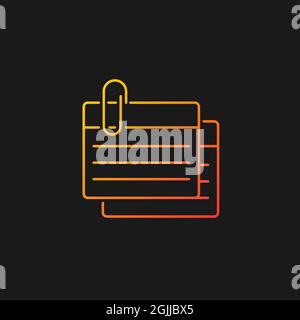 Index card gradient vector icon for dark theme Stock Vector