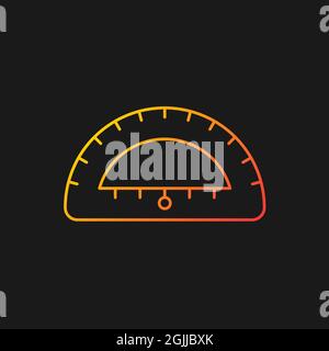 Protractor gradient vector icon for dark theme Stock Vector