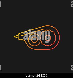 Correction tape gradient vector icon for dark theme Stock Vector