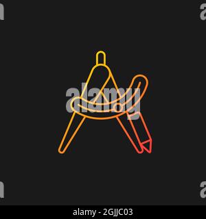 Compass tool gradient vector icon for dark theme Stock Vector