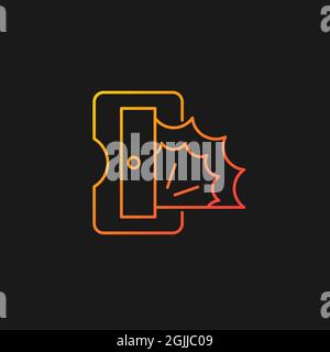 Pencil sharpener gradient vector icon for dark theme Stock Vector