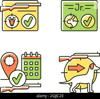 Animal hunter RGB color icons set Stock Vector Image & Art - Alamy