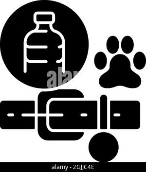 Dog collars made from plastic black glyph icon Stock Vector