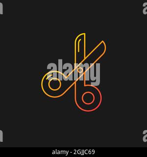 Scissors gradient vector icon for dark theme Stock Vector