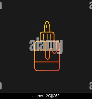 Glue bottle gradient vector icon for dark theme Stock Vector