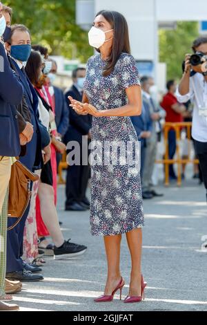 Madrid, Spain. 10th Sep, 2021. **NO SPAIN** Queen Letizia of Spain attends the 2021 Book Fair Opening at El Retiro Park in Madrid, Spain on the September 10, 2021. Credit: Jimmy Olsen/Media Punch/Alamy Live News Stock Photo